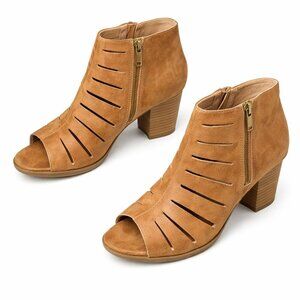 REPORT Elise Gladiator Double Zipper Sandals Heels Shoes Size 6.5W